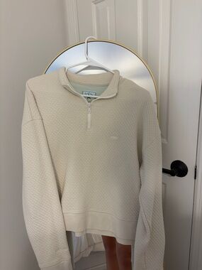 Quarter-Zip Cream Varsity Jacket